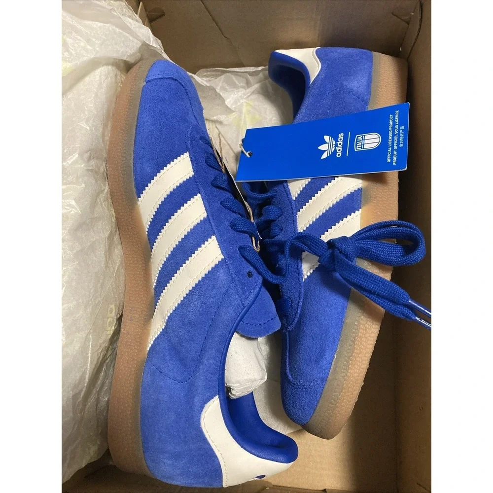 Adidas Gazelle Italia Men's Size 7 Suede Royal Blue/Gum ID3725‎ Italy